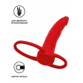 Красная насадка на пенис для двойного проникновения Black Red - 16,5 см. - ToyFa - купить с доставкой в Симферополе