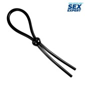 Черное силиконовое лассо с шариком для утяжки - Sex Expert - в Симферополе купить с доставкой