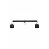 Черная распорка для ног с кожаными манжетами - Pecado - купить с доставкой в Симферополе