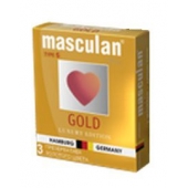 Презервативы Masculan Ultra Gold с золотым напылением и ароматом ванили - 3 шт. - Masculan - купить с доставкой в Симферополе