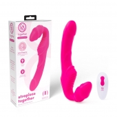 Розовый безремневой страпон на радиоуправлении Strapless Together - 22 см. - Together Toy - купить с доставкой в Симферополе