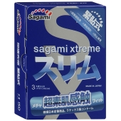 Розовые презервативы Sagami Xtreme FEEL FIT 3D - 3 шт. - Sagami - купить с доставкой в Симферополе