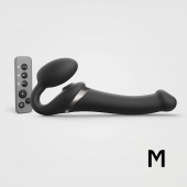 Черный безремневой страпон Multi Orgasm Size M с клиторальной стимуляцией - Strap-on-me - купить с доставкой в Симферополе