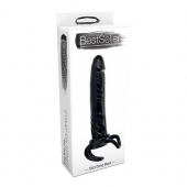 Чёрная насадка-фаллос для двойного проникновения INFLATABLE DILDO SLIM DONG  - 13,5 см. - Toyz4lovers - в Симферополе купить с доставкой