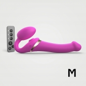 Ярко-розовый безремневой страпон Multi Orgasm Size M с клиторальной стимуляцией - Strap-on-me - купить с доставкой в Симферополе