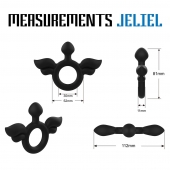 Черное эрекционное кольцо с крыльями Rooster Jeliel Angel - Velv or - в Симферополе купить с доставкой