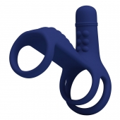 Синяя вибронасадка на пенис Vibrating Penis Sling - Baile - в Симферополе купить с доставкой