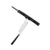 Черный кожаный ошейник-воротник с поводком - Pecado - купить с доставкой в Симферополе