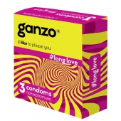 Презервативы с анестетиком для продления удовольствия Ganzo Long Love - 3 шт. - Ganzo - купить с доставкой в Симферополе