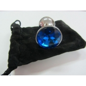 Анальное украшение BUTT PLUG  Small с синим кристаллом - 7 см. - Anal Jewelry Plug - купить с доставкой в Симферополе