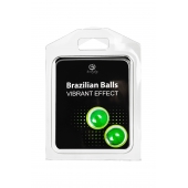 Набор из 2 шариков с массажным маслом Brazilian Balls с эффектом вибрации - Secret Play - купить с доставкой в Симферополе