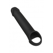 Черная насадка-удлинитель с вибрацией Vibrating Extender With Remote - Dream Toys - в Симферополе купить с доставкой