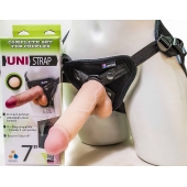Страпон-унисекс с двумя насадками UNI strap 7  Harness - 19 и 16 см. - LOVETOY (А-Полимер) - купить с доставкой в Симферополе