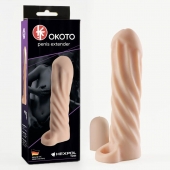 Телесная насадка-удлинитель Okoto со спиралевидным рельефом - 16 см. - Sitabella - в Симферополе купить с доставкой
