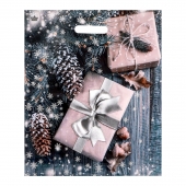 Новогодний пакет с принтом в виде подарков и вырубной ручкой (45х38 см) - Сима-Ленд - купить с доставкой в Симферополе