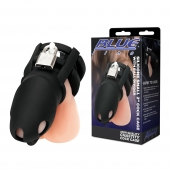 Черная клетка для пениса Silicone Small 2 in Cock Cage With Ball Divider - BlueLine - купить с доставкой в Симферополе