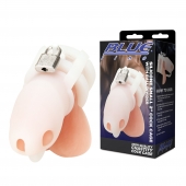 Белая клетка для пениса Silicone Small 2 in Cock Cage With Ball Divider - BlueLine - купить с доставкой в Симферополе