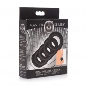 Комплект из 5 черных эрекционных колец для мошонки Ring Master Custom Ball Stretcher Kit - XR Brands - в Симферополе купить с доставкой
