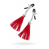 Зажимы на соски «Прищепки» с красными кисточками из замши - Pecado - купить с доставкой в Симферополе