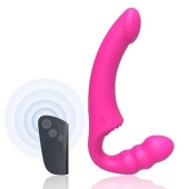 Розовый безремневой страпон Straples Strap-On Dildo - Erokay - купить с доставкой в Симферополе