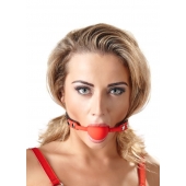 Силиконовый кляп-шар на чёрных ремешках Red Gag silicone - Orion - купить с доставкой в Симферополе