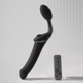 Черный безремневой вибрострапон Strap-On-Me Multi Orgasm Size XL - Strap-on-me - купить с доставкой в Симферополе
