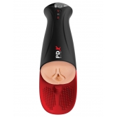 Телесный мастурбатор-вагина в черной колбе с вибрацией Fuck-O-Matic Pro XL - Pipedream - в Симферополе купить с доставкой