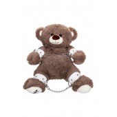 Бондажный набор: бурый мишка с белыми оковами и наручниками - Pecado - купить с доставкой в Симферополе