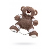 Бондажный набор: бурый мишка с белыми оковами и наручниками - Pecado - купить с доставкой в Симферополе