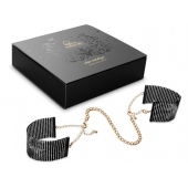 Чёрные дизайнерские наручники Desir Metallique Handcuffs Bijoux - Bijoux Indiscrets - купить с доставкой в Симферополе