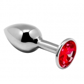 Серебристая анальная втулка Mini Metal Butt Plug Size M с красным кристаллом - Adrien Lastic в Симферополе Серебристая анальная втулка Mini Metal Butt Plug Size M с красным кристаллом - Adrien Lastic