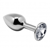 Серебристая анальная втулка с прозрачным кристаллом Mini Metal Butt Plug Size L - 9 см. - Adrien Lastic в Симферополе Серебристая анальная втулка с прозрачным кристаллом Mini Metal Butt Plug Size L - 9 см. - Adrien Lastic