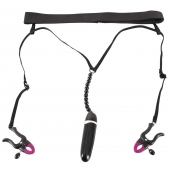Женские вибростринги с зажимами для половых губ Spreader String with Vibrator - Orion - купить с доставкой в Симферополе