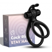 Черное эрекционное виброкольцо с подхватом мошонки Stay Hard - Boys of Toys - в Симферополе купить с доставкой
