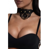 Черный чокер с клепками и золотистой фурнитурой - Crazy Handmade - купить с доставкой в Симферополе