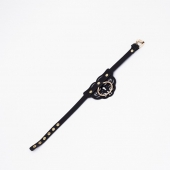 Черный чокер с клепками и золотистой фурнитурой - Crazy Handmade - купить с доставкой в Симферополе