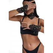 Фигурный набор для БДСМ-игр с узорами и золотистой фурнитурой - Crazy Handmade - купить с доставкой в Симферополе