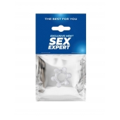 Прозрачное эластичное эрекционное кольцо с 6 шариками - Sex Expert - в Симферополе купить с доставкой