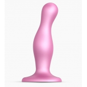 Розовая насадка Strap-On-Me Dildo Plug Curvy size M - Strap-on-me - купить с доставкой в Симферополе