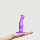 Фиолетовая насадка Strap-On-Me Dildo Plug Curvy size S - Strap-on-me - купить с доставкой в Симферополе