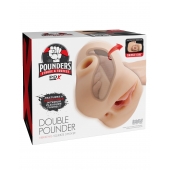 Телесный мастурбатор с вибрацией Double Pounder Vibrating Squeeze Stroker - Pipedream - в Симферополе купить с доставкой