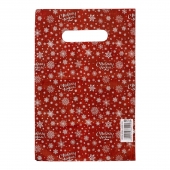 Красный подарочный новогодний пакет с вырубной ручкой (20х30 см) - Сима-Ленд - купить с доставкой в Симферополе