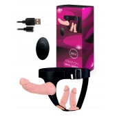 Женский страпон с 3 насадками и вибрацией - Erowoman-Eroman - купить с доставкой в Симферополе