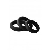 Набор из 3 черных эрекционных колец Smooth Silicone Cockring Pack - Dream Toys - в Симферополе купить с доставкой