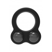 Черное эрекционное кольцо с утяжелителями Cockring Dual Weight - Dream Toys - в Симферополе купить с доставкой