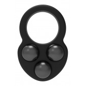 Черное эрекционное кольцо с утяжелителями - Dream Toys - в Симферополе купить с доставкой