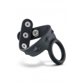 Черное эрекционное кольцо с подхватом мошонки на кнопках VS6 - Blush Novelties - в Симферополе купить с доставкой
