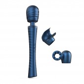 Синий вибромассажёр с насадками Man.wand Edgy - Manwan - в Симферополе купить с доставкой