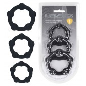 Набор из 3 эрекционных колец Beaded Silicone Cockring Set - Shots Media BV - в Симферополе купить с доставкой