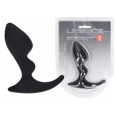 Черная анальная пробка для массажа простаты Double Ripple Silicone Prostate Massager - Shots Media BV - в Симферополе купить с доставкой